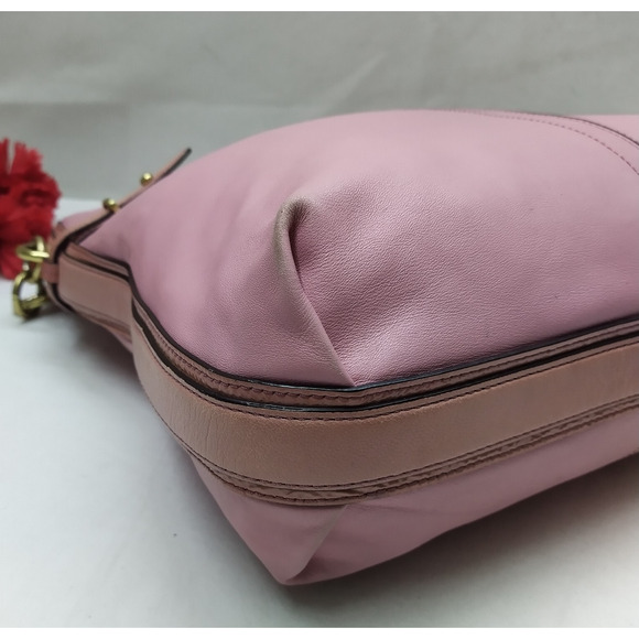 Coach Pink Leather Zipper Closure Hobo Shoulder Bag - Picture 7 of 15